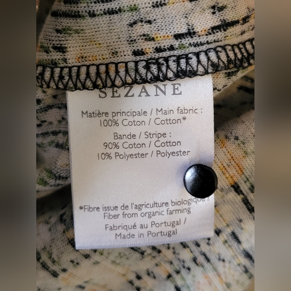 Sézane Celia T-Shirt Blouse Black Blossom Floral Print Organic Cotton Size XS - Picture 6 of 10